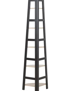 Estante De Canto Com 5 Prateleiras Preto E Castanho Claro Bexley