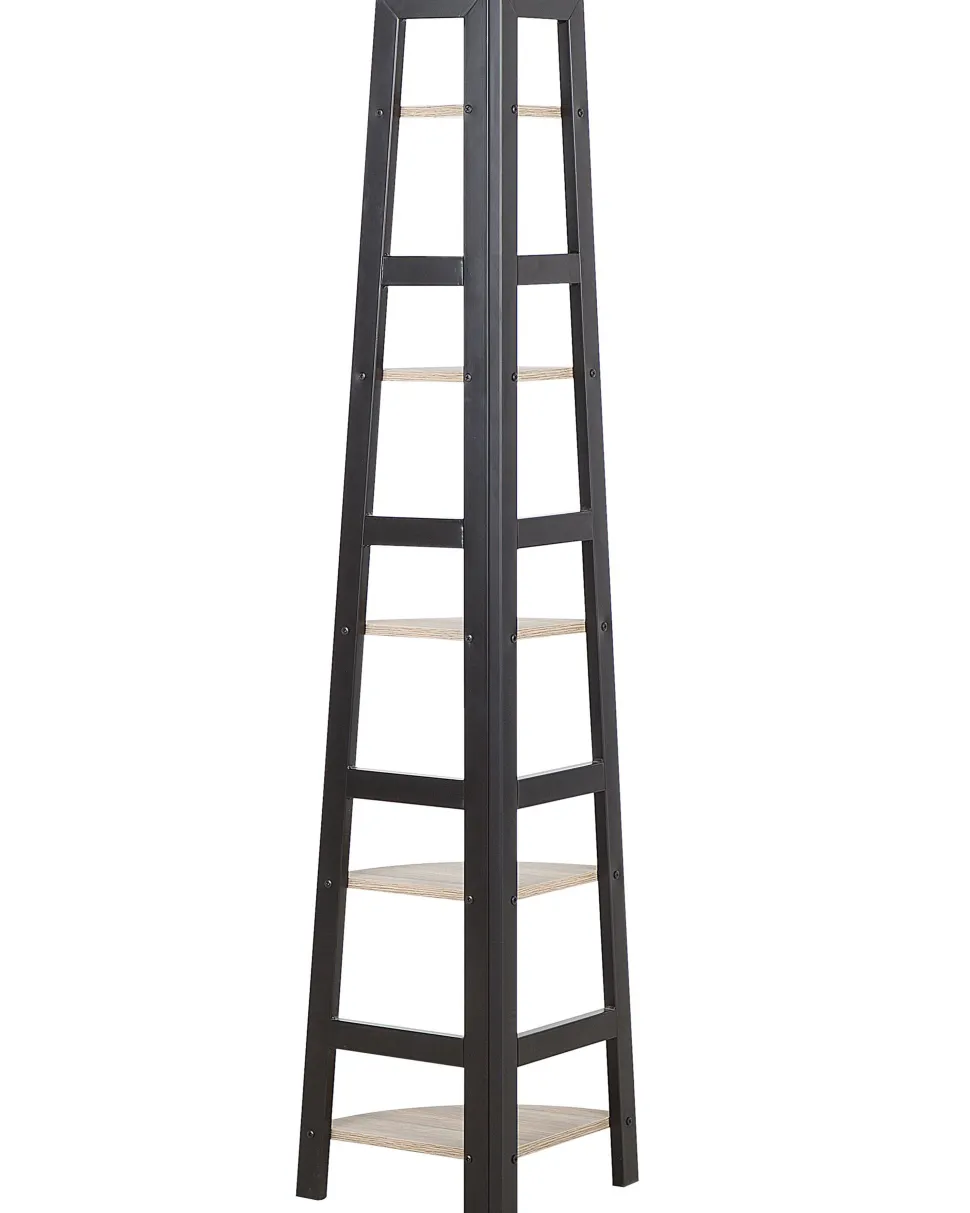 Estante De Canto Com 5 Prateleiras Preto E Castanho Claro Bexley