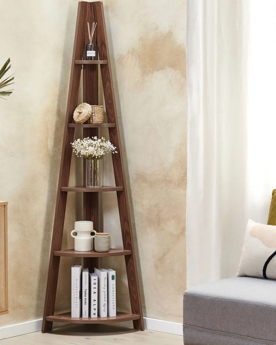Estante De Canto Com 5 Prateleiras Castanha Mobile Solo