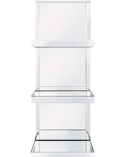 Estante De Casa De Banho Com 3 Prateleiras Em Efeito De Espelhado Prateado Gaona