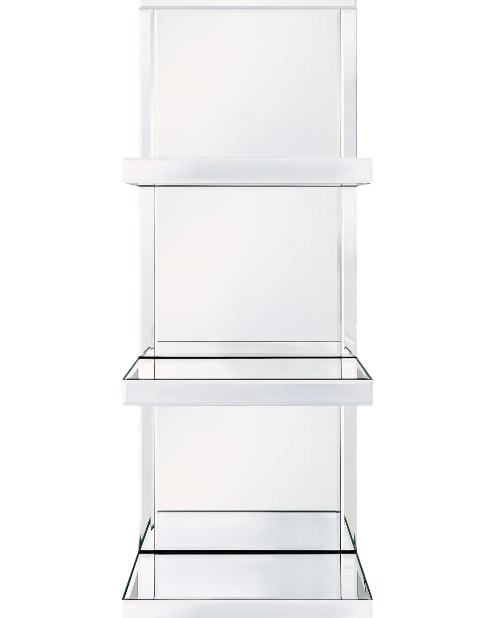 Estante De Casa De Banho Com 3 Prateleiras Em Efeito De Espelhado Prateado Gaona