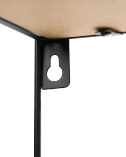 Estante De Parede Com 4 Prateleiras Preta E Castanha Clara Sandia