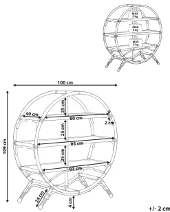 Estante Redonda Com 3 Prateleiras Em Rattan Cor Natural Tuvalu Ii