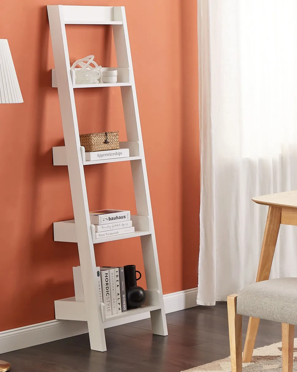 Estante Tipo Escada Com 5 Prateleiras Branca Mobile Duo