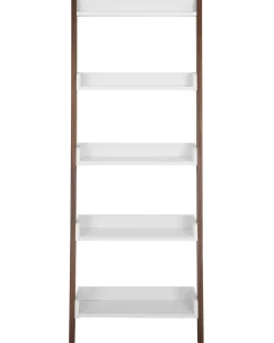 Estante Tipo Escada Com 5 Prateleiras Castanha E Branca Mobile Trio