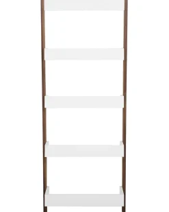 Estante Tipo Escada Com 5 Prateleiras Castanha E Branca Mobile Trio