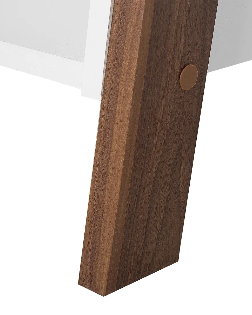 Estante Tipo Escada Com 5 Prateleiras Castanha E Branca Mobile Trio