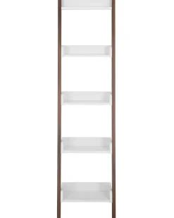 Estante Tipo Escada Com 5 Prateleiras Castanha E Branca Mobile Duo
