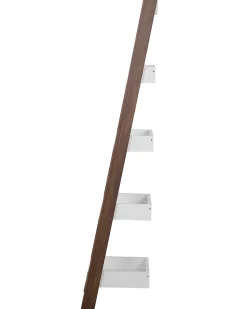 Estante Tipo Escada Com 5 Prateleiras Castanha E Branca Mobile Duo