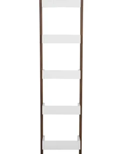 Estante Tipo Escada Com 5 Prateleiras Castanha E Branca Mobile Duo