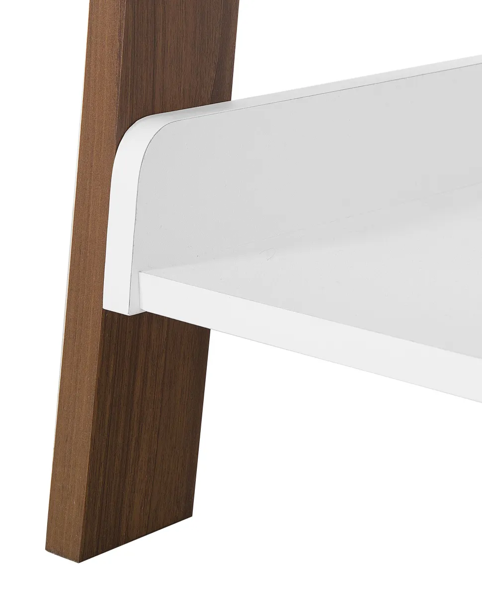 Estante Tipo Escada Com 5 Prateleiras Castanha E Branca Mobile Duo