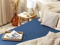 Lencol-Capa Em Algodao Azul Marinho 200 X 200 Cm Janbu