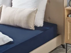 Lencol-Capa Em Algodao Azul Escuro 90 X 200 Cm Hofuf