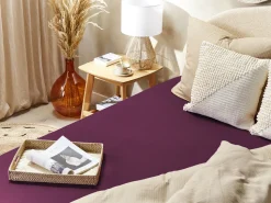 Lencol-Capa Em Algodao Borgonha 90 X 200 Cm Janbu