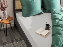 Lencol-Capa Em Algodao Cinzento Claro 200 X 200 Cm Janbu