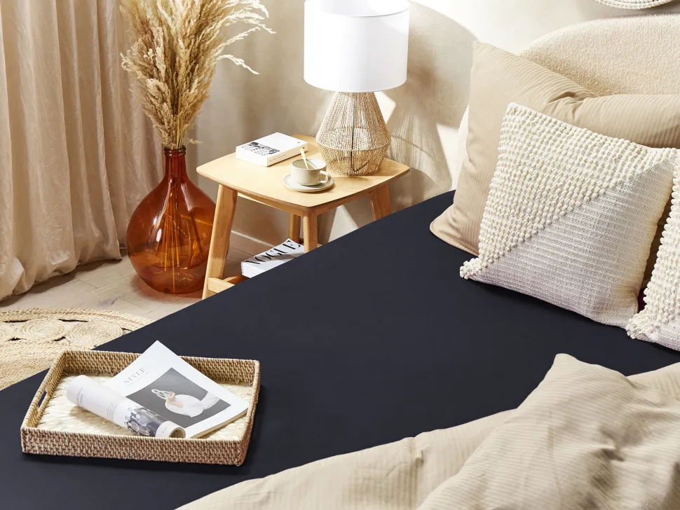 Lencol-Capa Em Algodao Preto 200 X 200 Cm Janbu