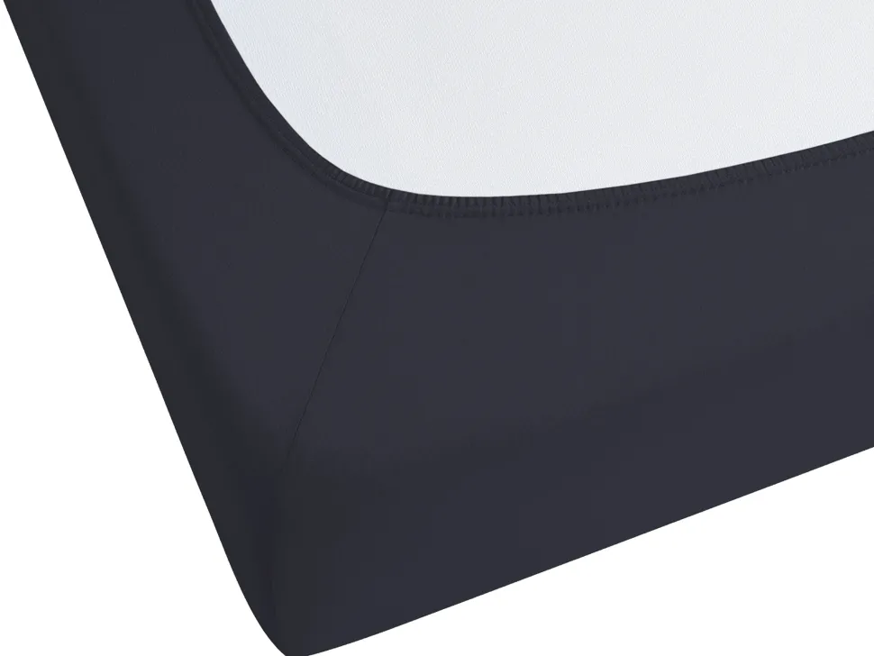 Lencol-Capa Em Algodao Preto 90 X 200 Cm Janbu