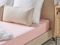 Lencol-Capa Em Algodao Rosa Claro 90 X 200 Cm Hofuf