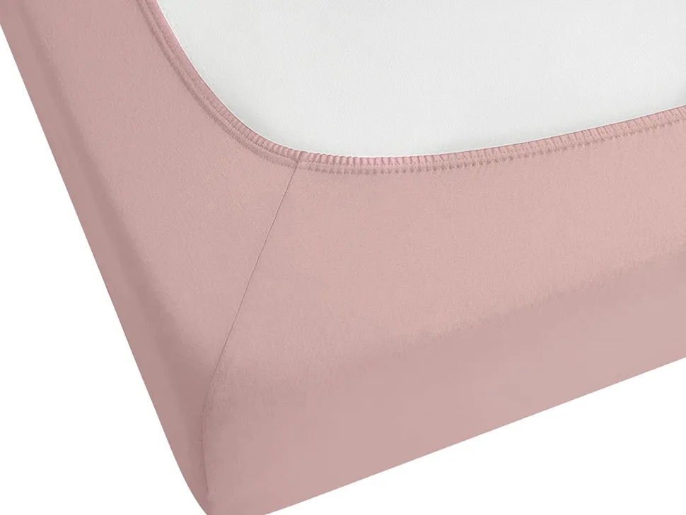 Lencol-Capa Em Algodao Rosa Claro 90 X 200 Cm Hofuf