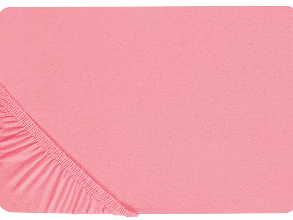 Lencol-Capa Em Algodao Rosa Coral 200 X 200 Cm Janbu