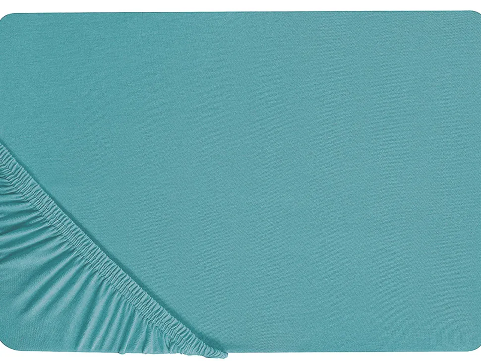 Lencol-Capa Em Algodao Turquesa 90 X 200 Cm Hofuf