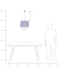Lustre Cinzento Claro Evans
