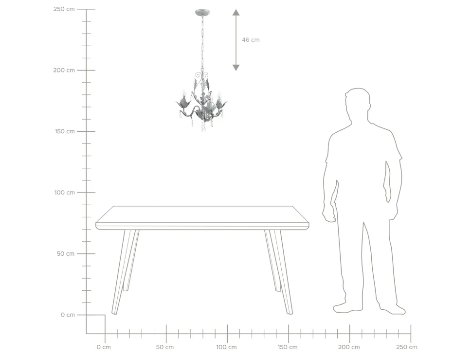 Lustre Cinzento Para 3 Lampadas Isen