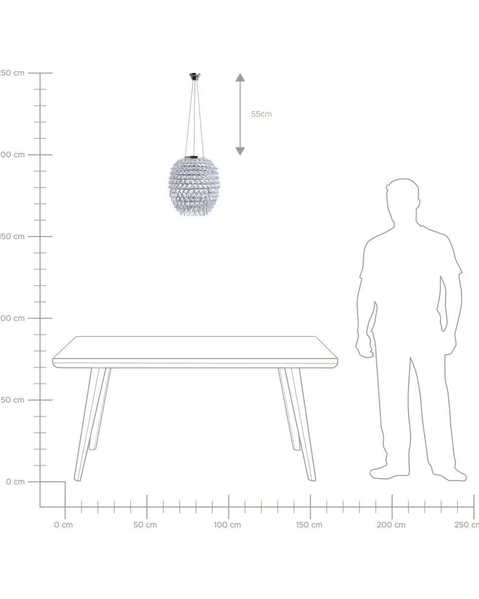 Lustre Cromado Com Cristais Sauer