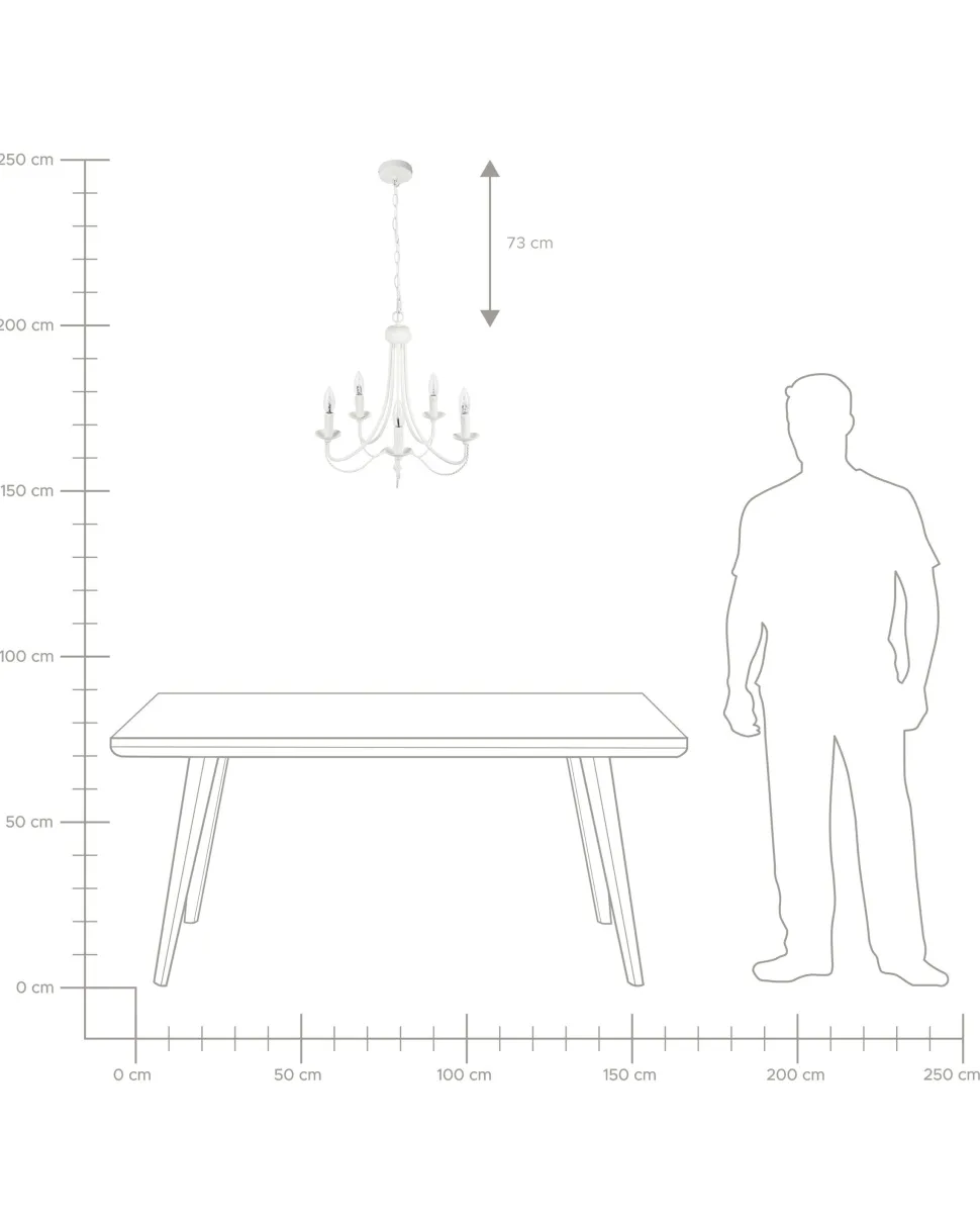 Lustre Em Metal Branco Dabus