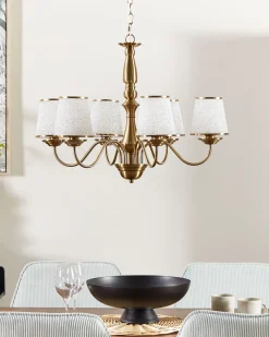 Lustre Em Metal Cor De Bronze Para 6 Lampadas Bradano