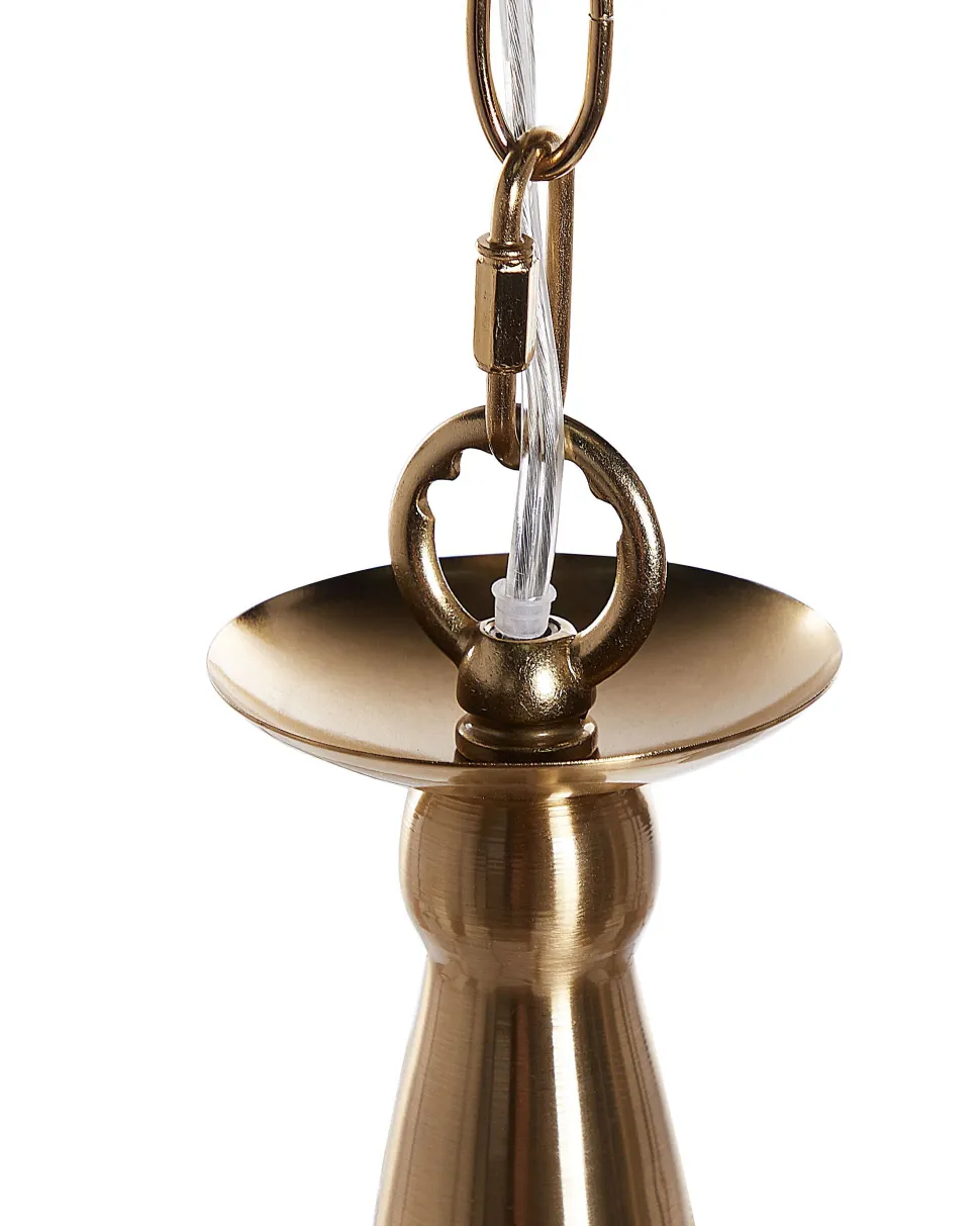 Lustre Em Metal Cor De Bronze Para 6 Lampadas Bradano