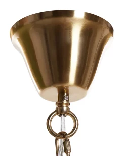 Lustre Em Metal Cor De Bronze Para 6 Lampadas Bradano