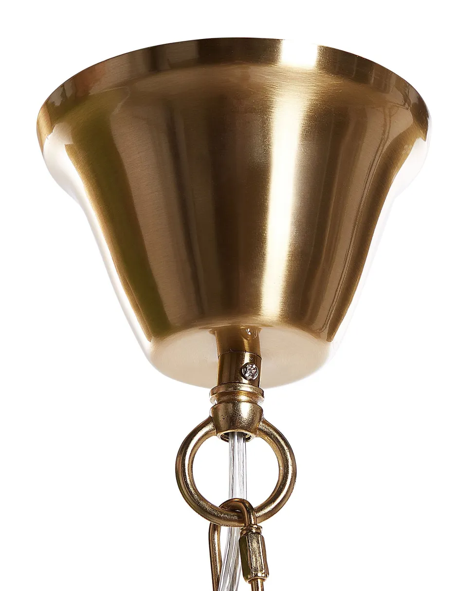 Lustre Em Metal Cor De Bronze Para 6 Lampadas Bradano