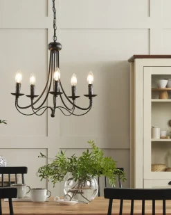 Lustre Em Metal Preto Dabus