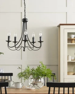 Lustre Em Metal Preto Dabus