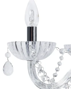 Lustre Em Vidro Trasparente E Metal Cromado Locone