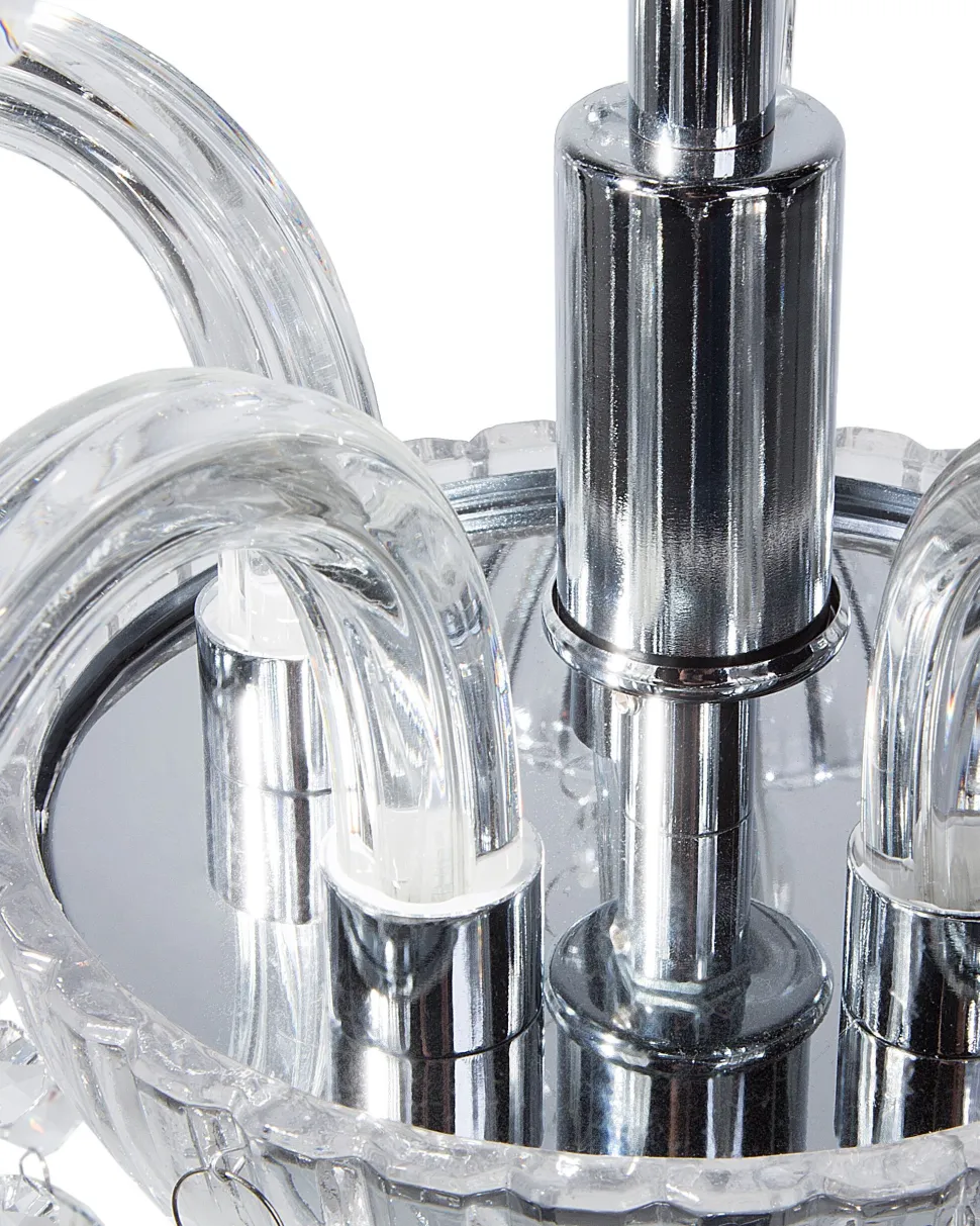 Lustre Em Vidro Trasparente E Metal Cromado Locone