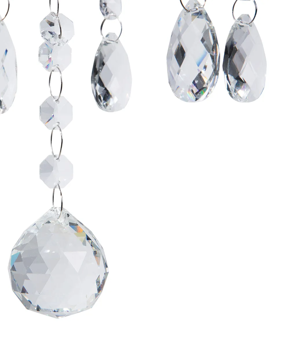 Lustre Em Vidro Trasparente E Metal Cromado Locone