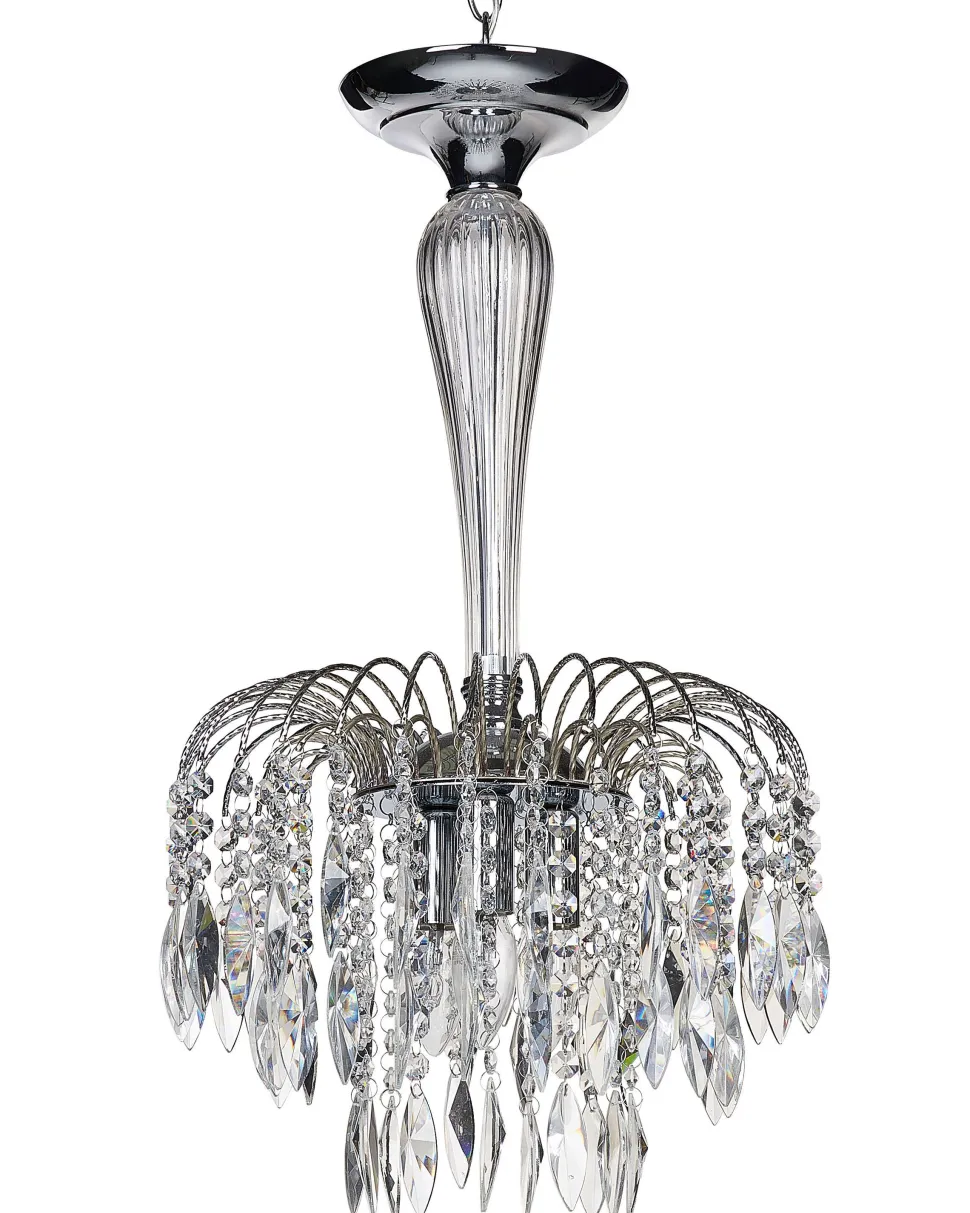 Lustre Para 3 Lampadas Em Metal Prateado Orara