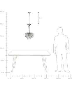 Lustre Para 3 Lampadas Em Metal Prateado Orara