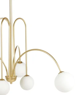 Lustre Para 6 Lampadas Em Metal Dourado Forbes