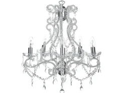Lustre Prateado Com Vidro Acrilico Transparente Ascar