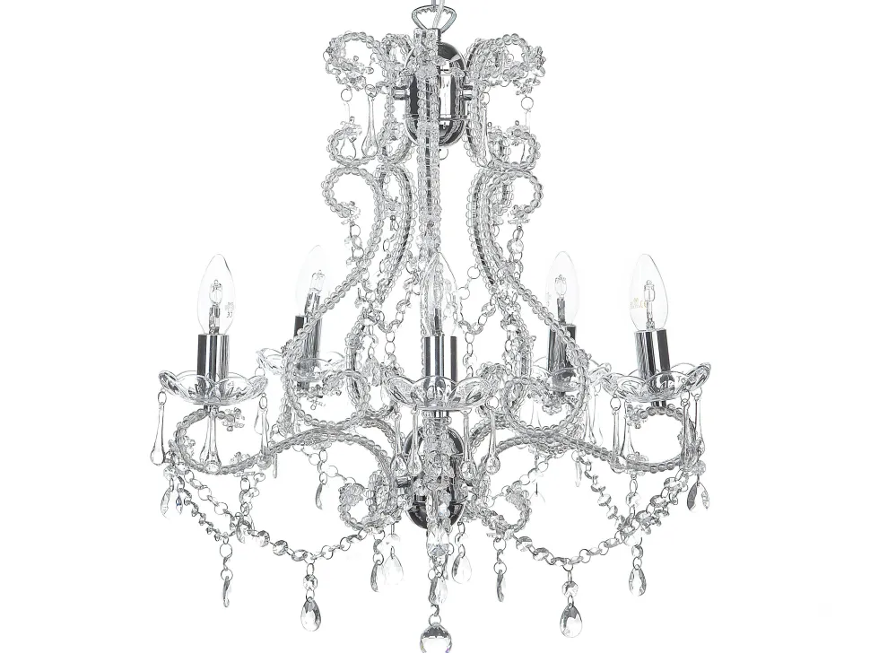 Lustre Prateado Com Vidro Acrilico Transparente Ascar