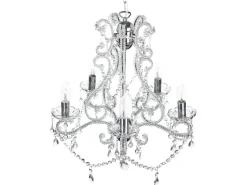 Lustre Prateado Com Vidro Acrilico Transparente Ascar