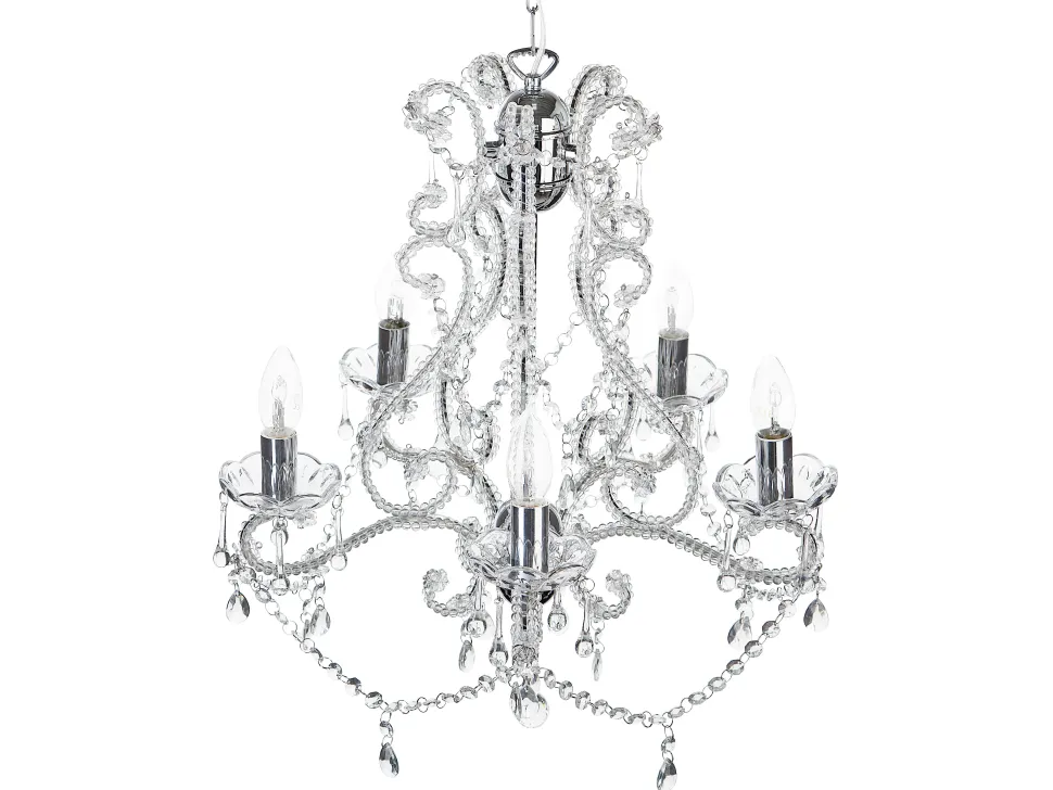 Lustre Prateado Com Vidro Acrilico Transparente Ascar