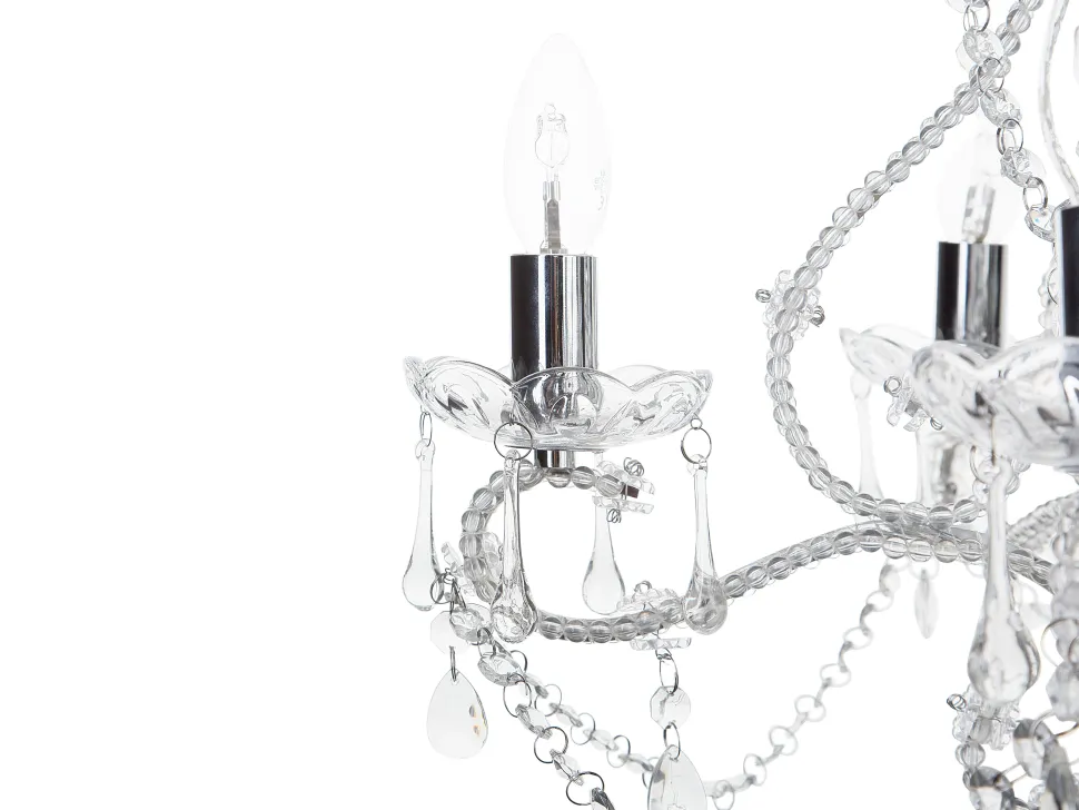 Lustre Prateado Com Vidro Acrilico Transparente Ascar