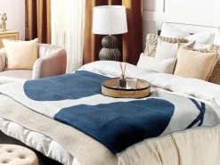 Manta Azul E Branca 130 X 170 Cm Haprek