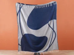 Manta Azul E Branca 130 X 170 Cm Haprek