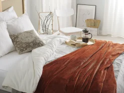 Manta Castanha Dourada 200 X 220 Cm Saitler