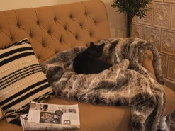 Manta Castanha E Branca 180 X 220 Cm Taddart